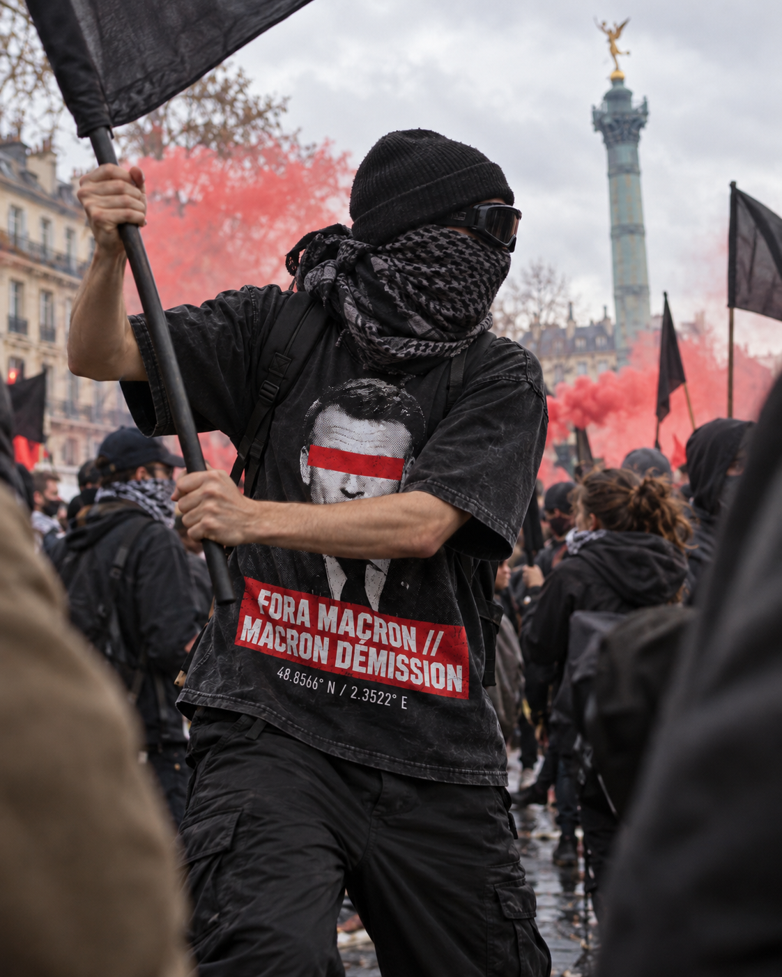 T-shirt oversize — MACRON DÉMISSION