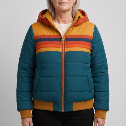 Veste d'Hiver Matelassée Style Rétro à Capuche Femme Avenora® - Vue 1