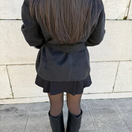 Manteau Élégant Ceinturé avec Poignets en Fausse Fourrure Avenora® - Vue 11
