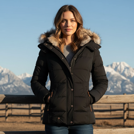 Veste Matelassée à Capuche Fourrée Synthétique Femme Avenora® - Vue 1
