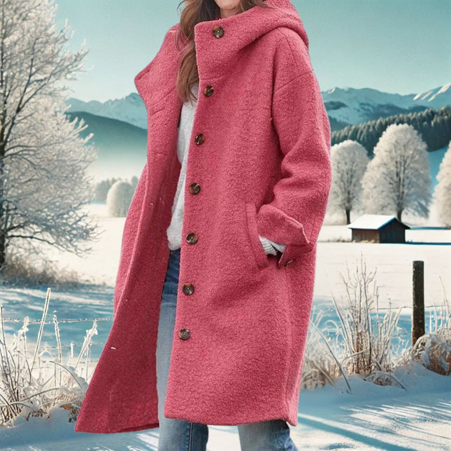 Manteau Long d'Hiver Boutonné à Capuche Femme Avenora® - Vue 2
