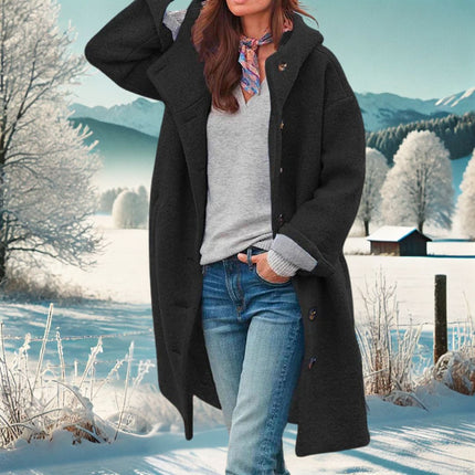 Manteau Long d'Hiver Boutonné à Capuche Femme Avenora® - Vue 4