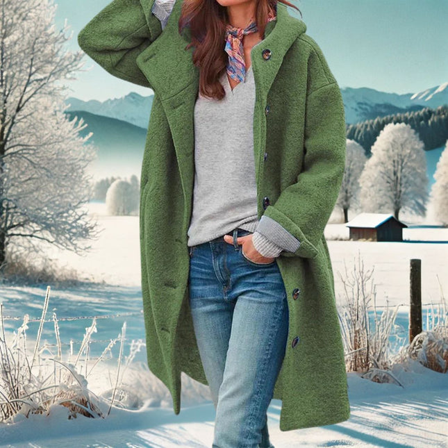 Manteau Long d'Hiver Boutonné à Capuche Femme Avenora® - Vue 1