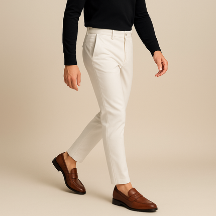 Pantalon Confort en Lin et Coton pour Homme Avenora® – Coupe Droite - Vue 3