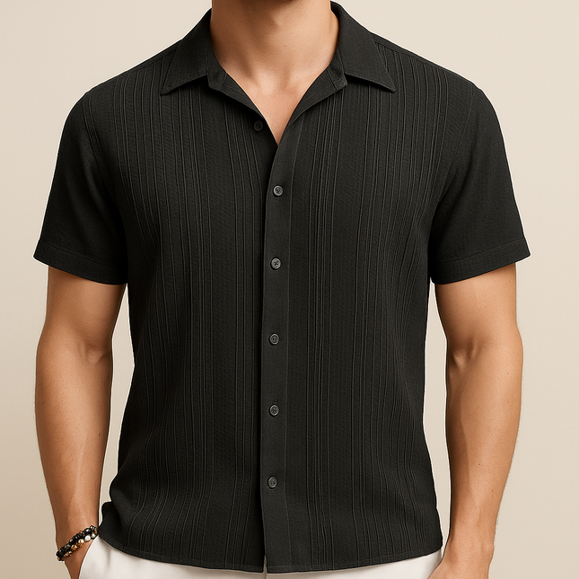 Chemise Plissée Décontractée en Coton pour Homme Avenora® - Vue 1