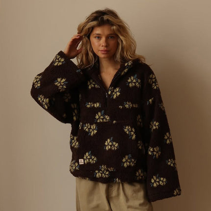 Veste Polaire Douillette Demi-Zip à Motif Floral Femme Avenora® - Vue 9