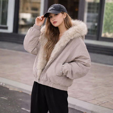 Blouson Court à Capuche Fausse Fourrure pour Femme Avenora® - Vue 1