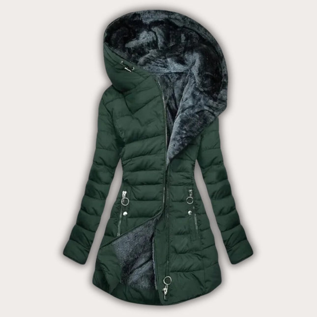 Manteau Doudoune Asymétrique Élégant à Capuche Femme Avenora® - Vue 2