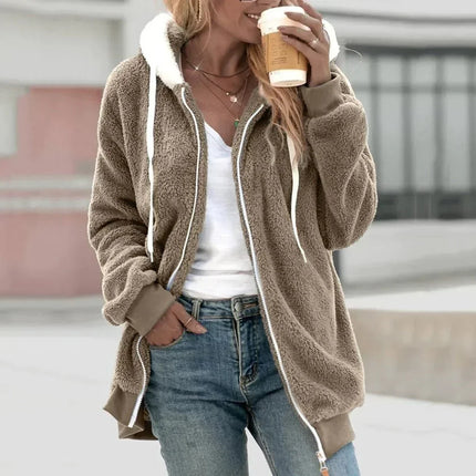 Veste Polaire Zippée Doublée Sherpa avec Capuche Femme Avenora® - Vue 8