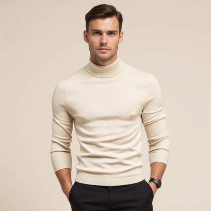 Pull Col Roulé en Cachemire Mélangé Homme Avenora® Monte Carlo - Vue 1