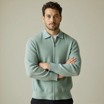 Pull en Laine avec Col Zippé pour Homme Avenora® Veneto – Chaleur Douce - Vue 1